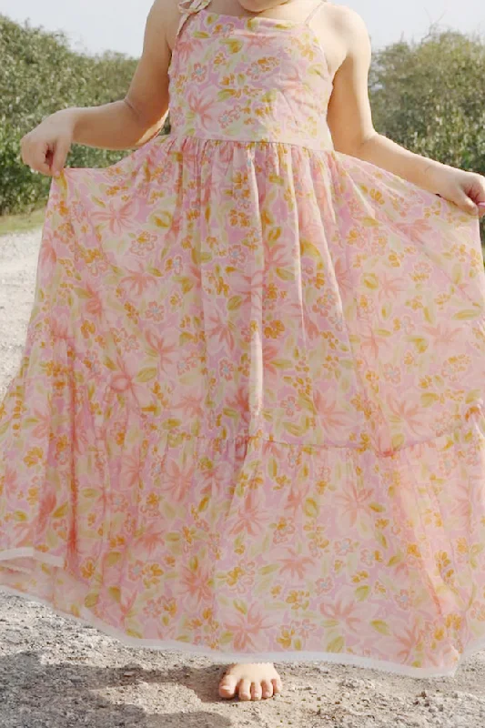 HELLO MINI Running Through Daisies Maxi Dress Pink