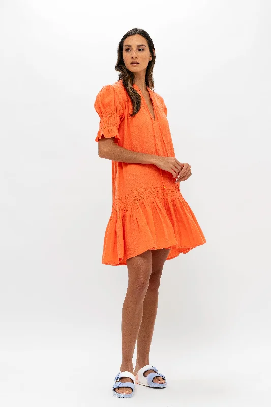 Smocked Drop Mini- Bahama Orange