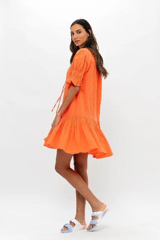 Smocked Drop Mini- Bahama Orange