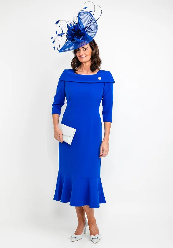 Party Dresses with Sequined Dots and Sheer Skirt for Ladies' Playful and Sultry LookCassandra Fishtail Maxi Dress, Royal Blue