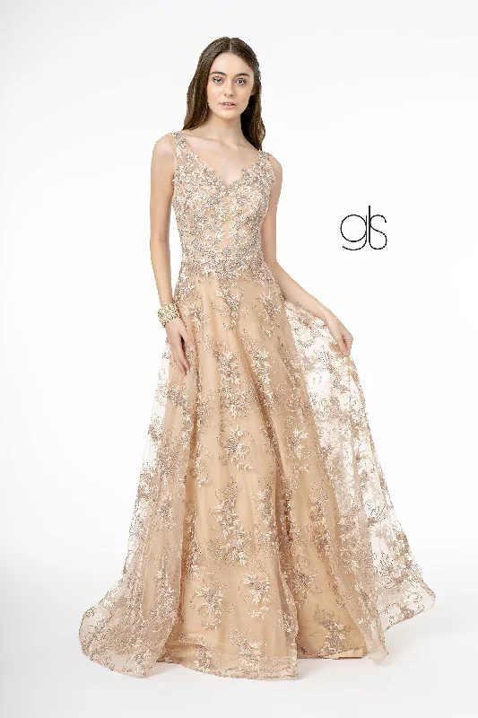High Low Hem Party Dresses with Sheer Panel for Ladies' Fashion Forward LookEmbroidery Embellished Prom Long A-Line Dress
