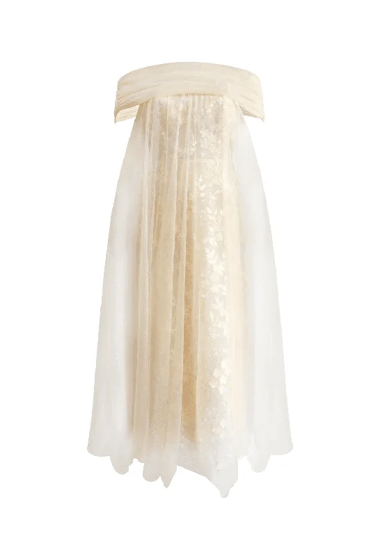 Plunging Neckline Party Dresses with Sequined Trim for Ladies' Glamorous EventsIsabella Off-Shoulder Lace Floor Length Dress Plunging Neckline Party Dresses with Sequined Trim for Ladies' Glamorous EventsIsabella Off-Shoulder Lace Floor Length Dress