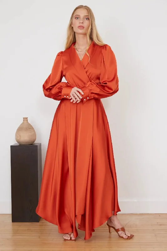 Metallic Party Dresses with Sequined Straps for Ladies' New Year's Eve PartiesJovonna Angnella Wrap Maxi Dress, Crimson