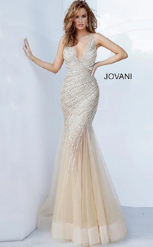 Party Dresses with Tassel Hem and Metallic Lace for Ladies' Boho and Luxurious LookJovani 4741 Long Formal Beaded Prom Dress Party Dresses with Tassel Hem and Metallic Lace for Ladies' Boho and Luxurious LookJovani 4741 Long Formal Beaded Prom Dress