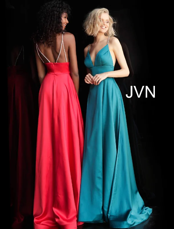High Low Hem Party Dresses with Sheer Panel for Ladies' Fashion Forward LookJovani 68314 Spaghetti Straps Long Prom Dress High Low Hem Party Dresses with Sheer Panel for Ladies' Fashion Forward LookJovani 68314 Spaghetti Straps Long Prom Dress