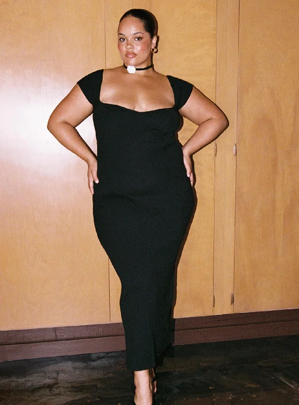Long Party Dresses with Train for Ladies' Red Carpet EventsLarissa Maxi Dress Black Curve Long Party Dresses with Train for Ladies' Red Carpet EventsLarissa Maxi Dress Black Curve
