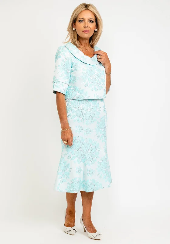 Party Dresses with Sequined Fringe and Tulle Overlay for Ladies' Dazzling and Playful LookLizabella Metallic Floral Print Bolero & Dress, Mint Party Dresses with Sequined Fringe and Tulle Overlay for Ladies' Dazzling and Playful LookLizabella Metallic Floral Print Bolero & Dress, Mint