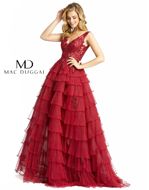 Party Dresses with Tulle Overlay and Beaded Bodice and High Low Hem for Ladies' Dramatic and Graceful LookMac Duggal 20136 Long Prom Sleeveless Ball Gown Party Dresses with Tulle Overlay and Beaded Bodice and High Low Hem for Ladies' Dramatic and Graceful LookMac Duggal 20136 Long Prom Sleeveless Ball Gown