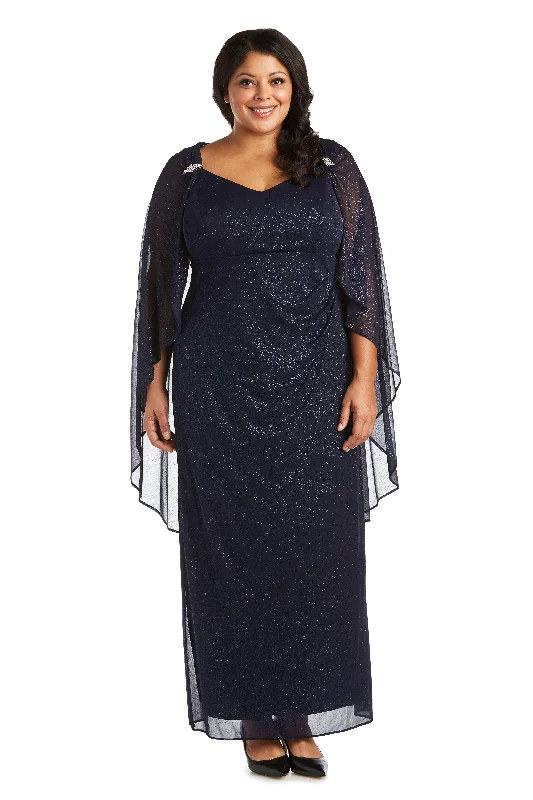 Party Dresses with Sequined Stripes and Sheer Back for Ladies' Bold and Sexy LookR&M Richards 2384W Long Plus Size Formal Cape Gown Sale Party Dresses with Sequined Stripes and Sheer Back for Ladies' Bold and Sexy LookR&M Richards 2384W Long Plus Size Formal Cape Gown Sale