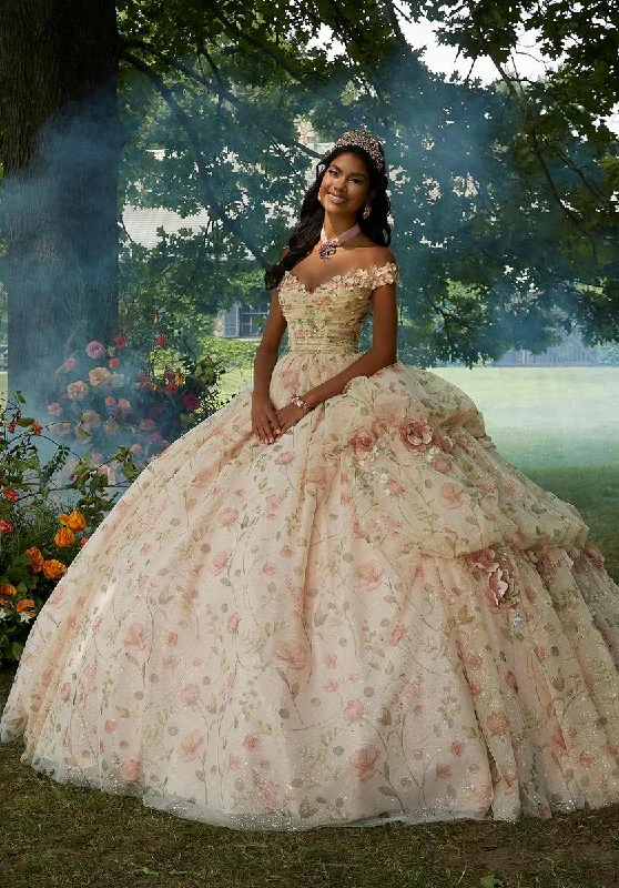 Party Dresses with Pleated Skirts and Lace Overlay for Ladies' Feminine and Timeless LookVizcaya by Morilee Floral Print Quince Dress 89457 Party Dresses with Pleated Skirts and Lace Overlay for Ladies' Feminine and Timeless LookVizcaya by Morilee Floral Print Quince Dress 89457