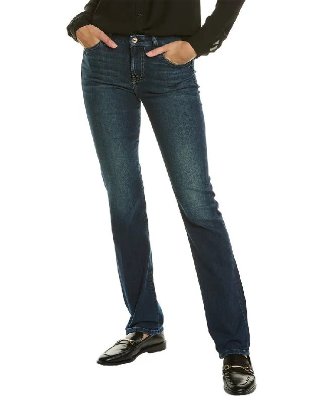 Ripped and torn denim jeans with multiple strategic holes for a rebellious style7 For All Mankind B(air) Kimmie Fate Form Fitted Straight Leg Jean