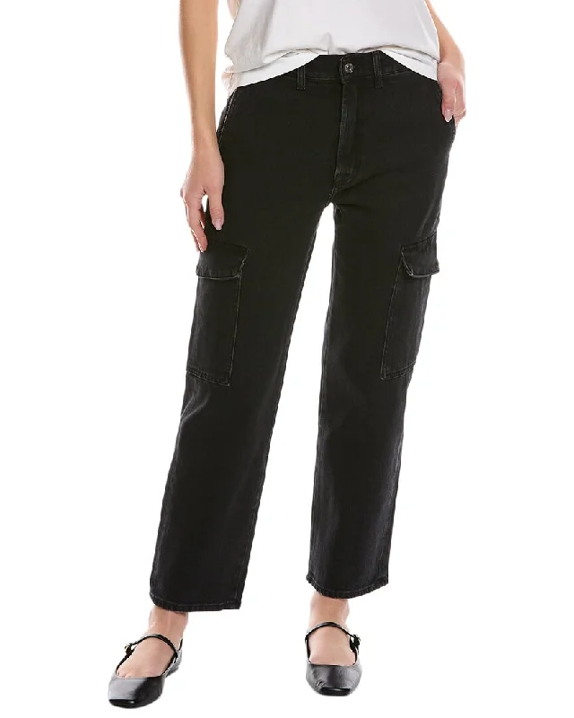 Double - denim - friendly denim jeans for a trendy monochromatic outfit7 For All Mankind Black Cargo Jean