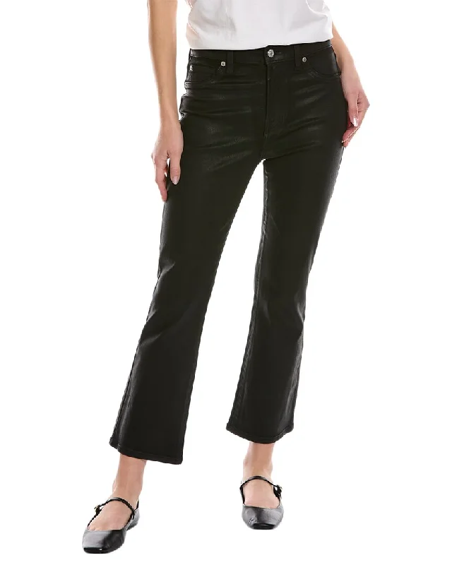 Dark - wash denim jeans with a sleek and sophisticated look for formal occasions7 For All Mankind Black High-Waist Slim Kick Jean