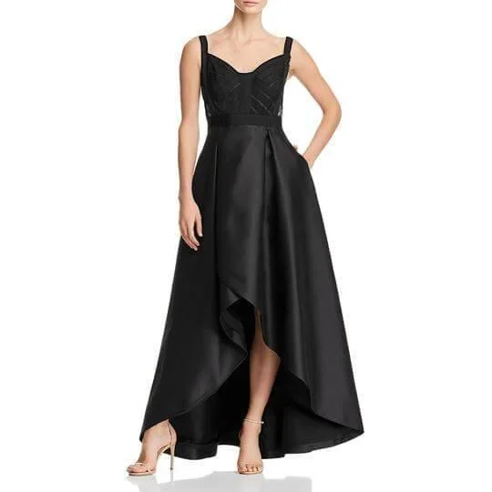 Party Dresses with Sheer Panels and Sequined Trim for Ladies' Sultry and Sparkly LookAdrianna Papell AP1E203192 High Low Homecoming Pleated Dress Party Dresses with Sheer Panels and Sequined Trim for Ladies' Sultry and Sparkly LookAdrianna Papell AP1E203192 High Low Homecoming Pleated Dress