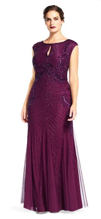Party Dresses with Sequined Fringe and Tulle Overlay for Ladies' Dazzling and Playful LookAdrianna Papell AP1E200211 Women's Long Evening Gown Formal Dress Party Dresses with Sequined Fringe and Tulle Overlay for Ladies' Dazzling and Playful LookAdrianna Papell AP1E200211 Women's Long Evening Gown Formal Dress