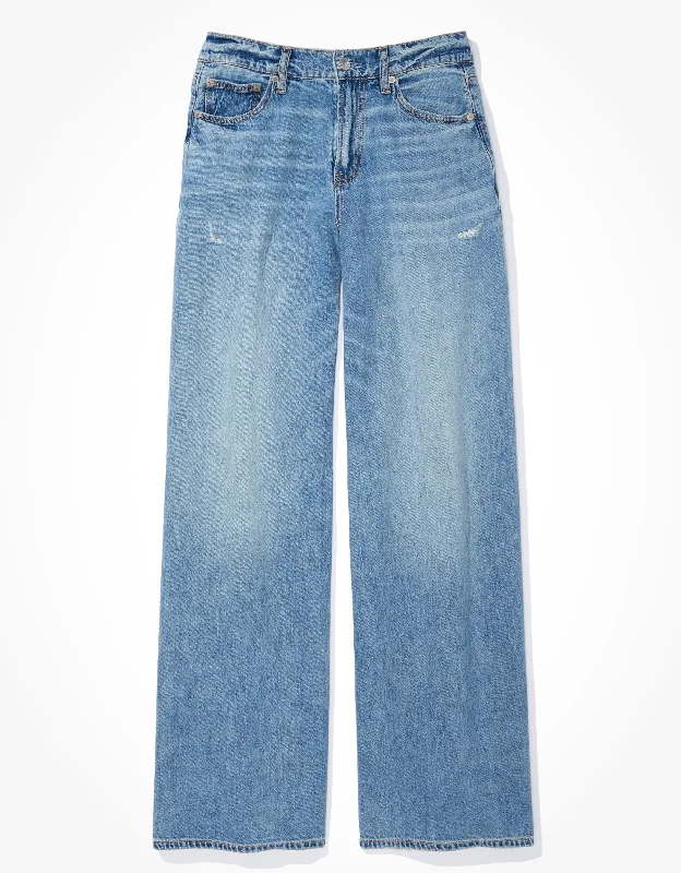 Patchwork denim jeans with unique fabric combinations for a one - of - a - kind lookAE Dreamy Drape Baggy Ultra Wide-Leg Super High-Waisted Jean Patchwork denim jeans with unique fabric combinations for a one - of - a - kind lookAE Dreamy Drape Baggy Ultra Wide-Leg Super High-Waisted Jean