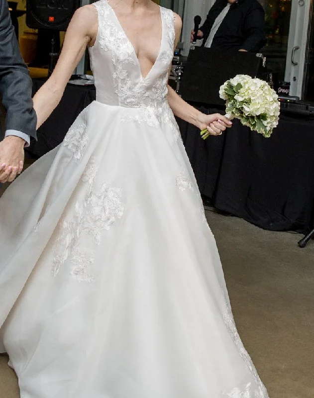 Wedding Dresses with High Neck and Embroidered Back and Sheer Sleeves for a Modest and Intricate LookAlyne Bridal Berni