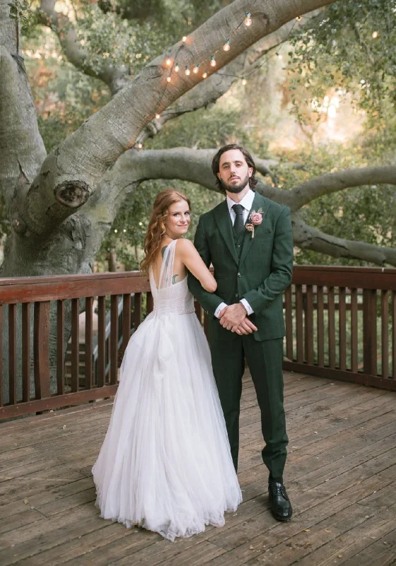 Wedding Dresses with Sequined Geometric Shapes and Lace and Chiffon Blend and Ruffled Sleeves and Belt and Embroidered Skirt for a Modern and Dramatic LookAmsale A-Line Custom Design Wedding Dresses with Sequined Geometric Shapes and Lace and Chiffon Blend and Ruffled Sleeves and Belt and Embroidered Skirt for a Modern and Dramatic LookAmsale A-Line Custom Design
