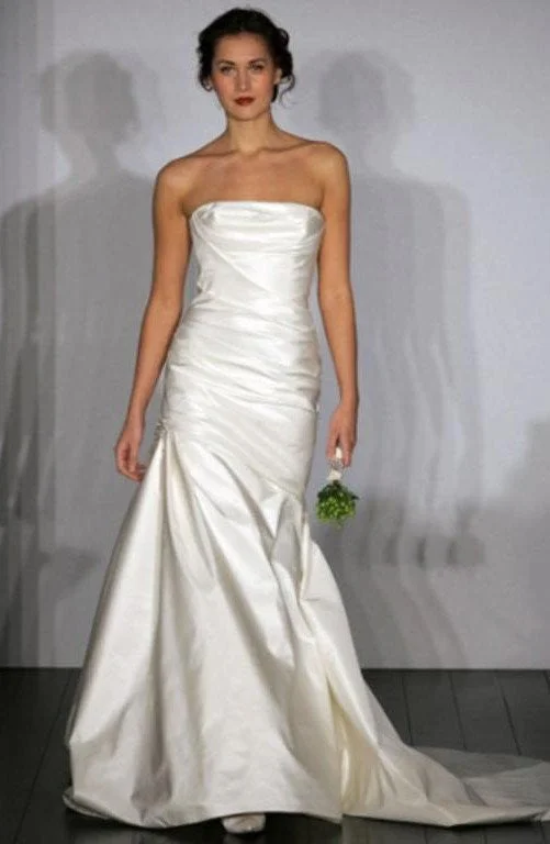 Printed Wedding Dresses with Floral Patterns and Satin Sash for a Romantic LookAmsale Mischka Printed Wedding Dresses with Floral Patterns and Satin Sash for a Romantic LookAmsale Mischka