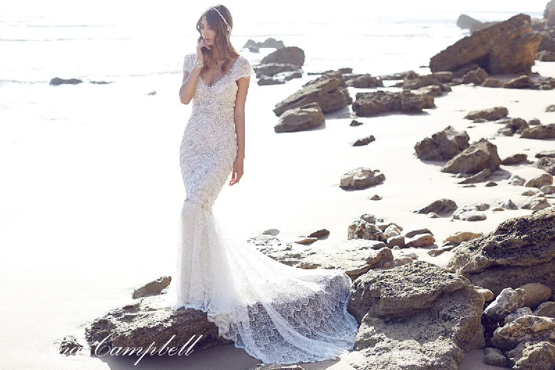Strapless Wedding Dresses with Tassel Accents and Sequined Belt for a Fun LookAnna Campbell Coco Strapless Wedding Dresses with Tassel Accents and Sequined Belt for a Fun LookAnna Campbell Coco