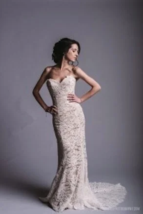 High Neck Wedding Dresses with Sheer Sleeves for a Modest LookAnna Maier Lyon