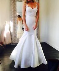 Wedding Dresses with Satin Trimmed Collar and Bow Back and Embroidered Skirt and Sequined Bodice and Belt and Embroidered Floral Patterns for a Classic and Glamorous LookAnne Barge Chandler Wedding Dresses with Satin Trimmed Collar and Bow Back and Embroidered Skirt and Sequined Bodice and Belt and Embroidered Floral Patterns for a Classic and Glamorous LookAnne Barge Chandler