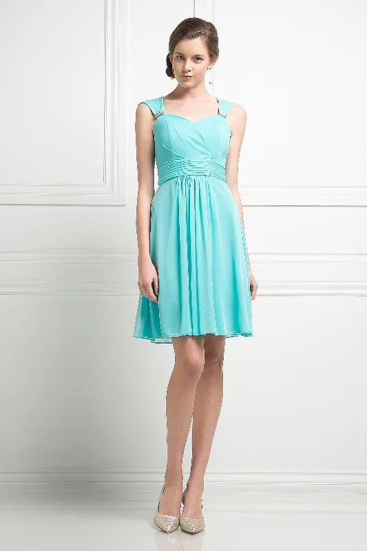 Party Dresses with Sheer Panels and Beaded Trim and Bow at the Back for Ladies' Sexy and Polished LookCinderella Divine CD3832 Bridesmaids Short Sleeveless Chiffon Cocktail Prom Dress Party Dresses with Sheer Panels and Beaded Trim and Bow at the Back for Ladies' Sexy and Polished LookCinderella Divine CD3832 Bridesmaids Short Sleeveless Chiffon Cocktail Prom Dress