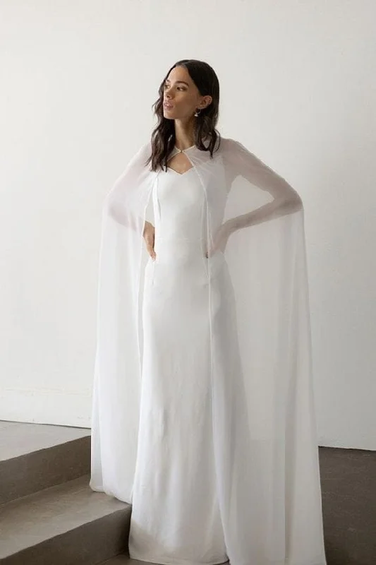 A Line Satin Wedding Dresses with Lace Appliques for Slim LadiesDavie & Chiyo Freya Cape - One Size