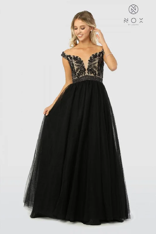 Party Dresses with Ruffled Sleeveless Top and Sequined Bodice and Tulle Skirt for Ladies' Dramatic and Glamorous LookLong Off The Shoulder Formal Evening Gown Prom Dress Party Dresses with Ruffled Sleeveless Top and Sequined Bodice and Tulle Skirt for Ladies' Dramatic and Glamorous LookLong Off The Shoulder Formal Evening Gown Prom Dress