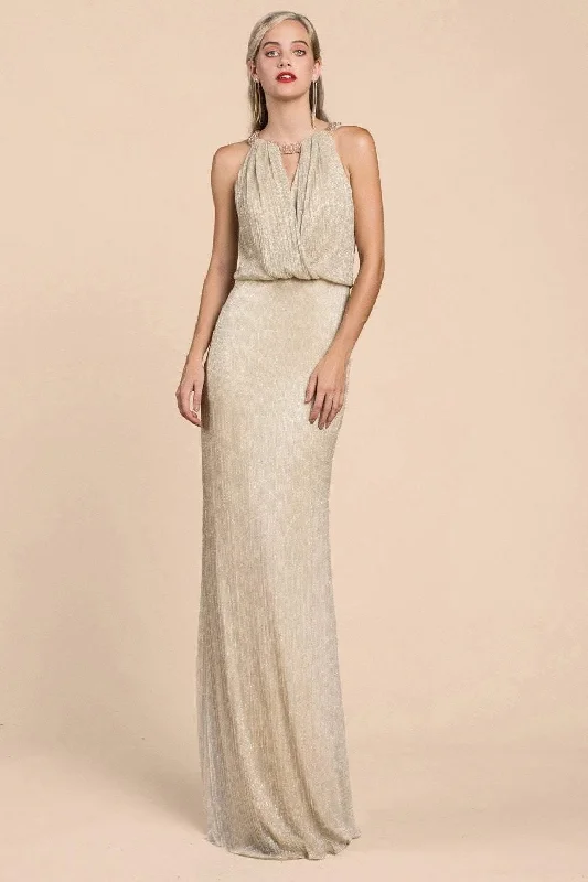 Tube Party Dresses with Sequined Belt for Ladies' Simple and Chic StyleAndrea & Leo CDA0500 Grecian Metalic Long Prom Dress Tube Party Dresses with Sequined Belt for Ladies' Simple and Chic StyleAndrea & Leo CDA0500 Grecian Metalic Long Prom Dress