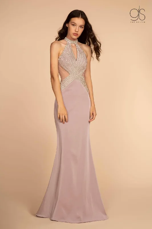 Party Dresses with High Low Sheer Skirt and Embroidered Birds for Ladies' Nature Inspired and Dramatic LookLong Formal Halter Prom Dress Side Out Party Dresses with High Low Sheer Skirt and Embroidered Birds for Ladies' Nature Inspired and Dramatic LookLong Formal Halter Prom Dress Side Out