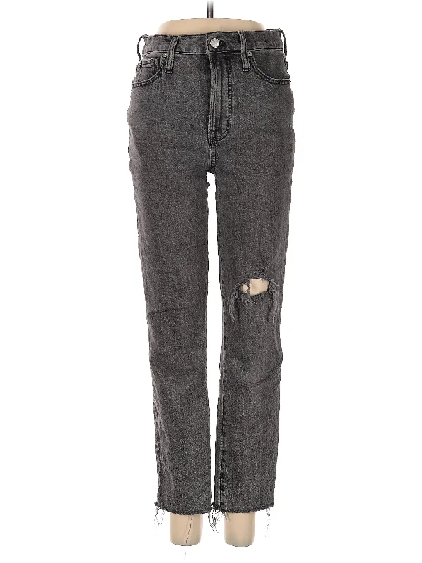 Denim jeans for a bohemian - themed outfit with flowy tops and ethnic accessoriesHigh-Rise Straight-leg Jeans