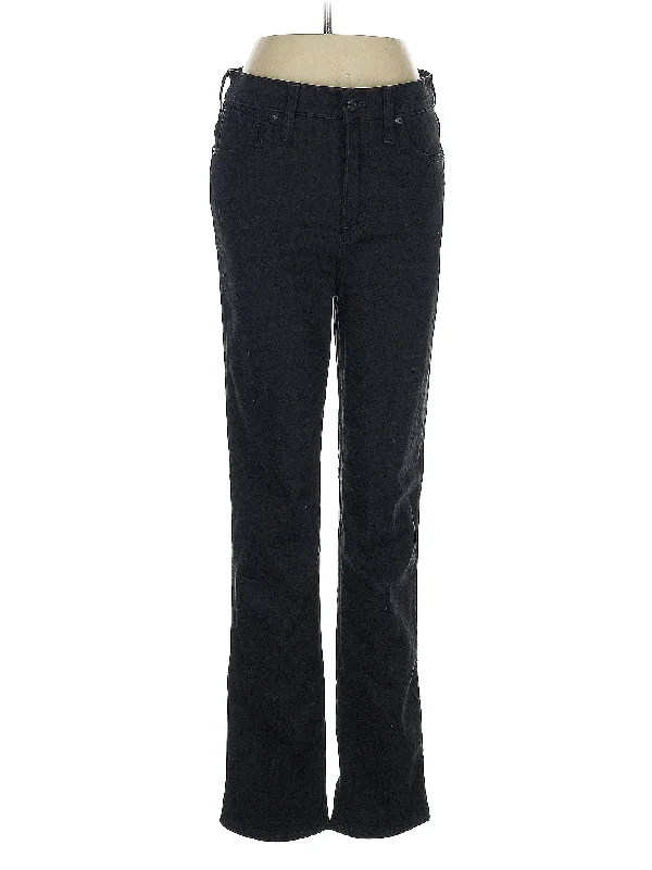Patchwork denim jeans with unique fabric combinations for a one - of - a - kind lookHigh-Rise Straight-leg Jeans
