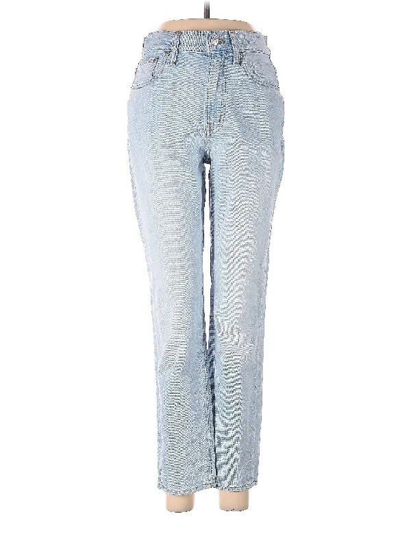 Denim jeans with a hidden - pocket design for storing valuablesHigh-Rise Straight-leg Jeans in Light Wash