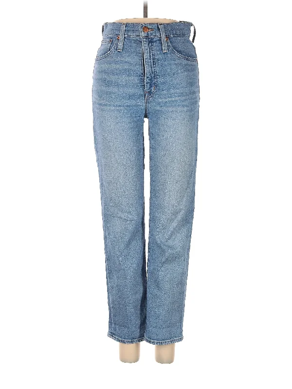 Button - fly denim jeans in a traditional Western styleHigh-Rise Straight-leg Jeans in Light Wash