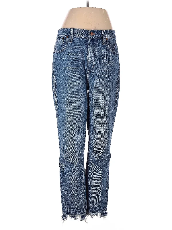 Denim jeans for a business - casual setting when paired with a blazer and dress shoesHigh-Rise Straight-leg Jeans in Medium Wash