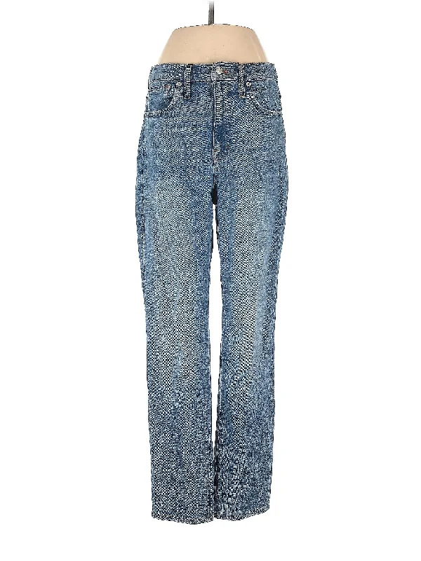 Retro - style denim jeans from a specific era such as the 50s or 60sHigh-Rise Straight-leg Jeans in Medium Wash