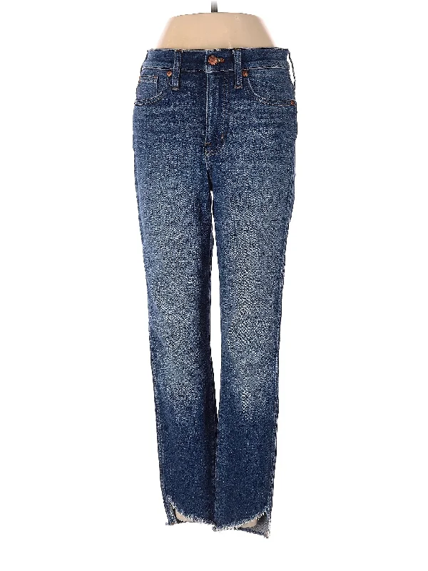 Denim jeans for a business - casual setting when paired with a blazer and dress shoesHigh-Rise Straight-leg Jeans in Medium Wash