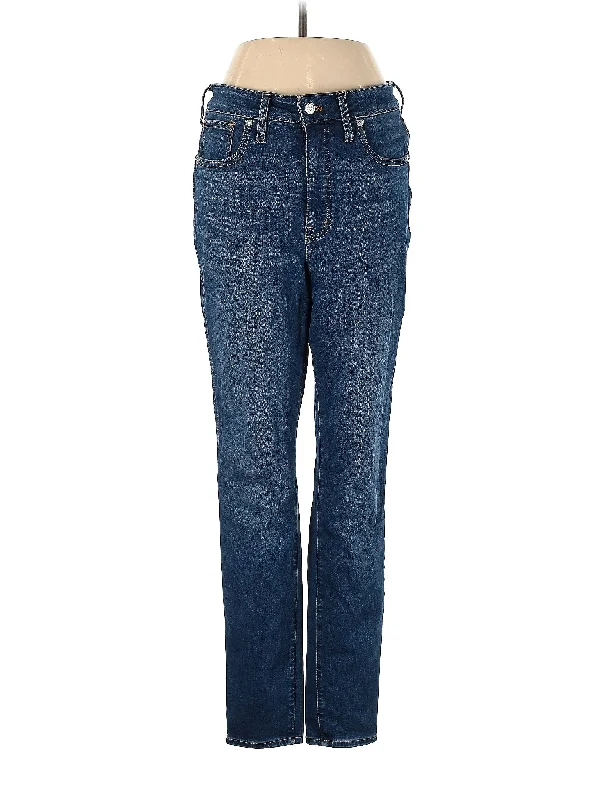 Thermal - lined denim jeans for warmth in cold weatherHigh-Rise Straight-leg Jeans in Medium Wash