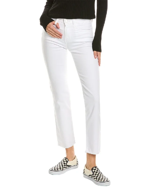 Denim jeans with a front - pocket zipper for added securityJOE'S Jeans The Lara White Cigarette Ankle Jean