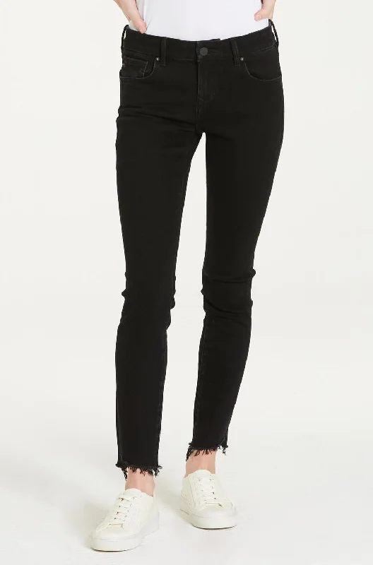 Denim jeans for a pet - walking session for a laid - back and practical lookJoyrich Low Rise Skinny With Step Hem Jean In Black