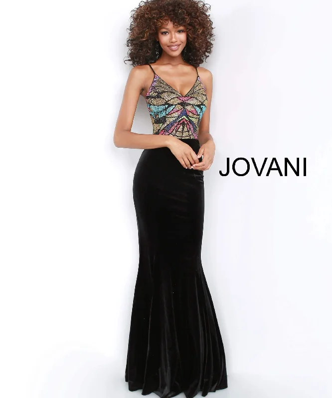 Party Dresses with Satin Trimmed Collar and Bow Back and Embroidered Skirt for Ladies' Classic and Intricate LookJovani 00290 Long Formal Prom Dress Party Dresses with Satin Trimmed Collar and Bow Back and Embroidered Skirt for Ladies' Classic and Intricate LookJovani 00290 Long Formal Prom Dress