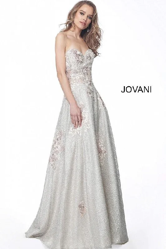 Party Dresses with Rhinestone Embellishments and Sheer Sleeves for Ladies' Luxurious and Alluring LookJovani 54803 Long Formal Dress Prom Party Dresses with Rhinestone Embellishments and Sheer Sleeves for Ladies' Luxurious and Alluring LookJovani 54803 Long Formal Dress Prom