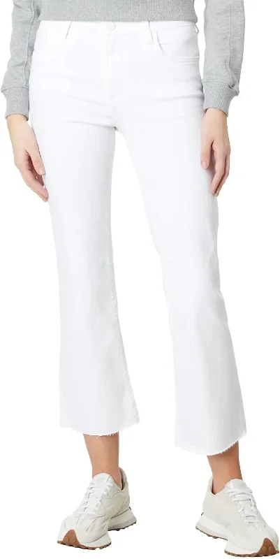 Denim jeans for a picnic in the park with a relaxed and comfortable fitKelsey High Rise Ankle Flare Jeans In Optic White