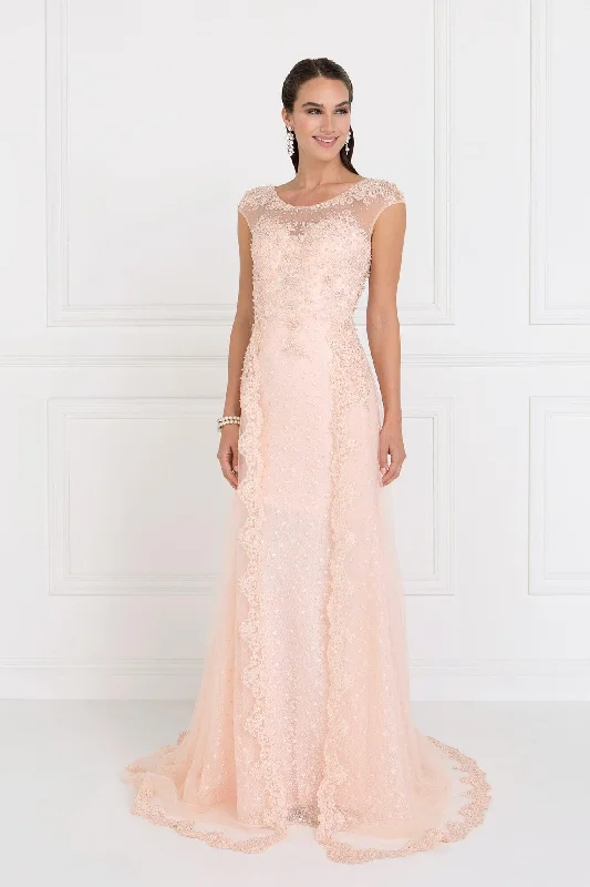 Party Dresses with Embroidered Stars and Sequined Dots for Ladies' Celestial and Playful LookProm Long Cap Sleeve Formal Evening Dress Party Dresses with Embroidered Stars and Sequined Dots for Ladies' Celestial and Playful LookProm Long Cap Sleeve Formal Evening Dress
