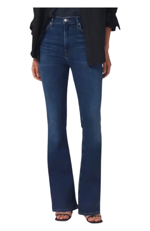 Bootcut denim jeans in a classic dark wash for a timeless appearanceLilah Bootcut Denim Jeans In Morella