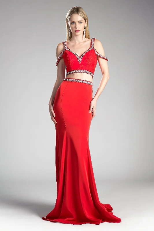 Party Dresses with Beaded Floral Wreath on the Bodice and Tulle Skirt for Ladies' Delicate and Festive LookCinderella Divine CD13114A Long Beaded Off the Shoulder Two Piece Set Prom Dress Party Dresses with Beaded Floral Wreath on the Bodice and Tulle Skirt for Ladies' Delicate and Festive LookCinderella Divine CD13114A Long Beaded Off the Shoulder Two Piece Set Prom Dress