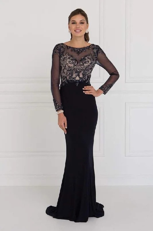 Mesh Paneled Party Dresses with Beaded Appliques for Ladies' Modern EdgeLong Evening Gown Mother of the Bride Dress Mesh Paneled Party Dresses with Beaded Appliques for Ladies' Modern EdgeLong Evening Gown Mother of the Bride Dress