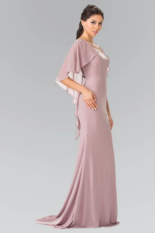 Beaded Party Dresses with Tulle Skirt for Ladies' Formal DancesLong Evening Gown Prom Cape Sleeves Dress Beaded Party Dresses with Tulle Skirt for Ladies' Formal DancesLong Evening Gown Prom Cape Sleeves Dress