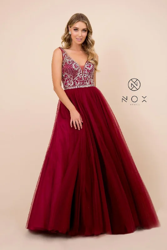 Party Dresses with Sheer Sleeve and Sequined Cuffs and Bow at the Waist and Embroidered Skirt for Ladies' Elegant and Intricate LookLong Formal Evening Prom Ball Gown Burgundy Party Dresses with Sheer Sleeve and Sequined Cuffs and Bow at the Waist and Embroidered Skirt for Ladies' Elegant and Intricate LookLong Formal Evening Prom Ball Gown Burgundy